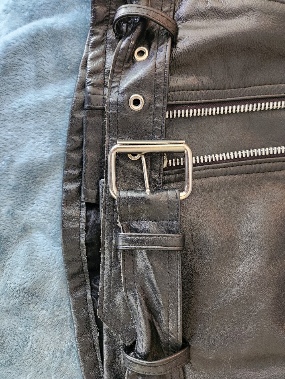 Men's Black BRANDO Leather Biker Jacket CANADIAN MADE - Picture 8 of 9